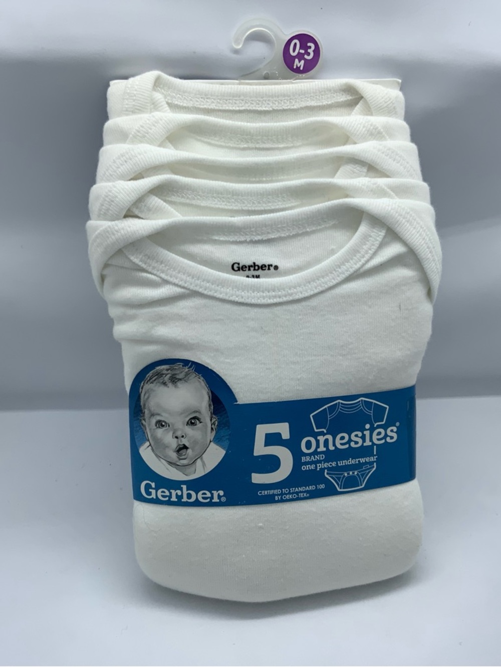 Gerber White Infant Short-Sleeve Onesie 5-Pack